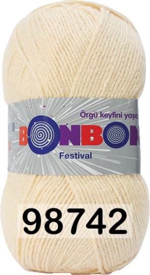 Пряжа Nako Bonbon Festival 98742 экрю+люрекс мультиколор