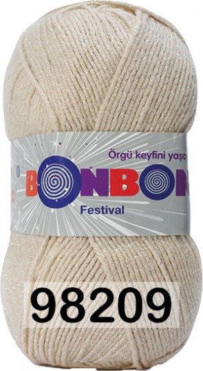 Пряжа Nako Bonbon Festival 98209 беж+люрекс мультиколор