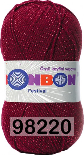 Пряжа Nako Bonbon Festival 98220 БОРДОВЫЙ