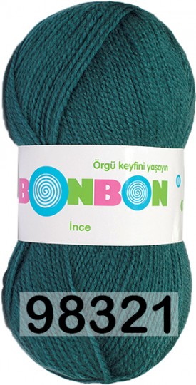 Пряжа Nako Bonbon Ince 98321 т.зеленый