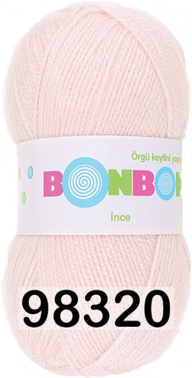 Пряжа Nako Bonbon Ince 98320 бледно-розовый