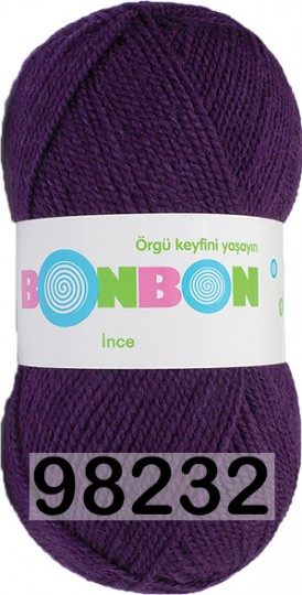 Пряжа Nako Bonbon Ince 98232 т.фиолетовый