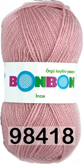 Пряжа Nako Bonbon Ince 98418 розовая пудра