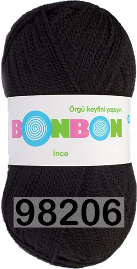 Пряжа Nako Bonbon Ince 98206 черный