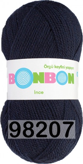 Пряжа Nako Bonbon Ince 98207 глубокий синий