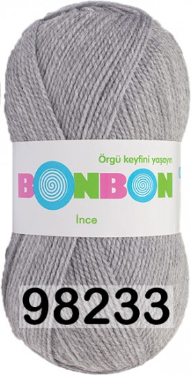 Пряжа Nako Bonbon Ince 98233  СЕРЫЙ