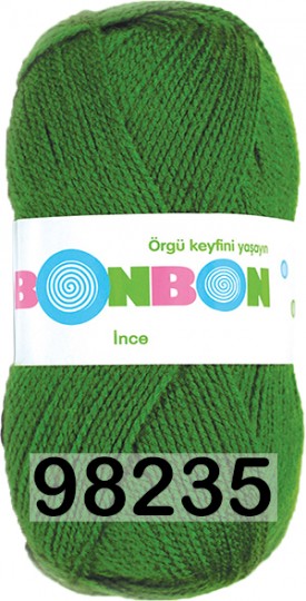 Пряжа Nako Bonbon Ince 98235 св.зеленый