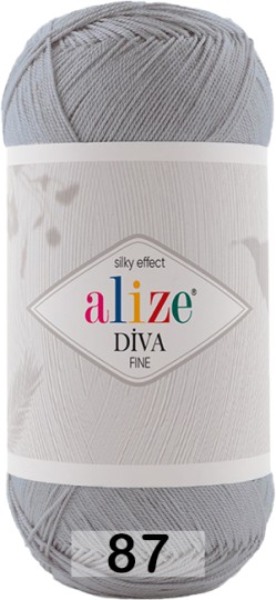 Пряжа Alize Diva Fine 87 серый