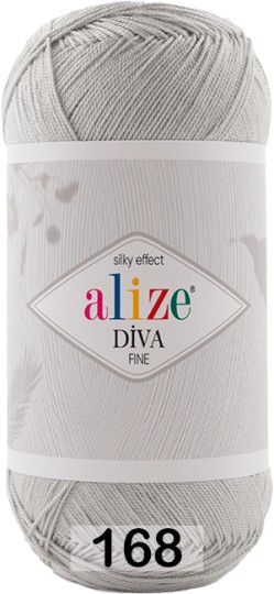 Пряжа Alize Diva Fine 168 св.серый