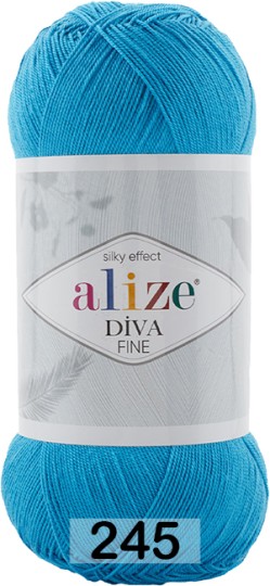 Пряжа Alize Diva Fine 245 т.бирюза