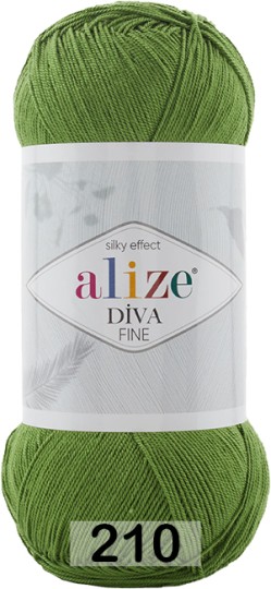 Пряжа Alize Diva Fine 210 весенняя зелень