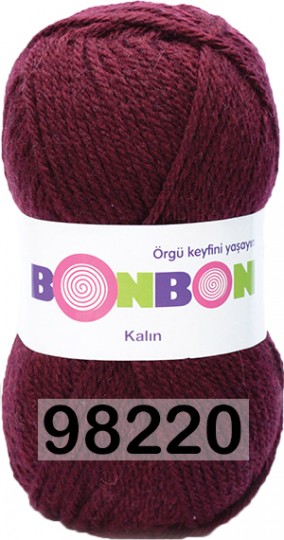 Пряжа Nako Bonbon Kalin 98220 ВИШНЕВЫЙ