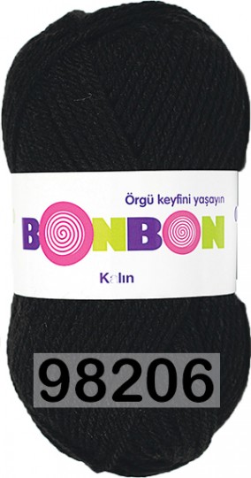 Пряжа Nako Bonbon Kalin 98206 ЧЕРНЫЙ
