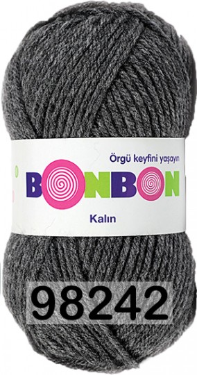 Пряжа Nako Bonbon Kalin 98242 Т.СЕРЫЙ МЕЛАНЖ