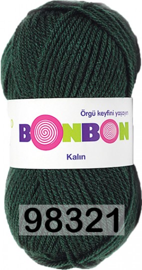 Пряжа Nako Bonbon Kalin 98321 Т.ЗЕЛЕНЫЙ