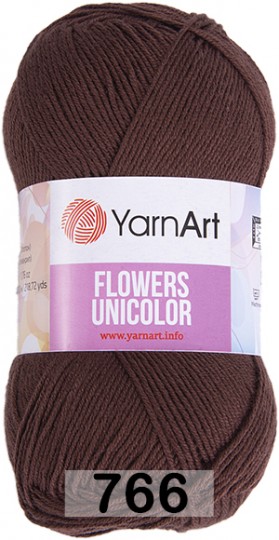 Пряжа YarnArt flowers unicolor 766 шоколад