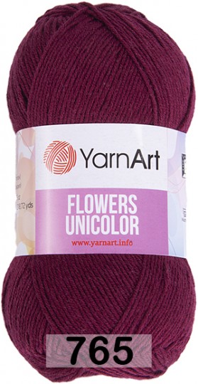 Пряжа YarnArt flowers unicolor 765 бордовый
