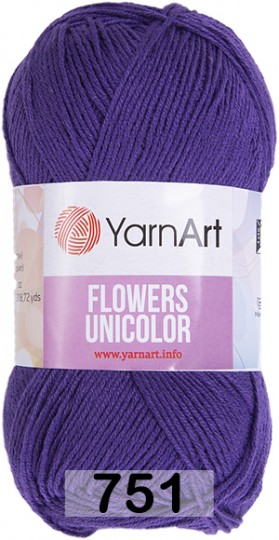 Пряжа YarnArt flowers unicolor 751 фиолетовый