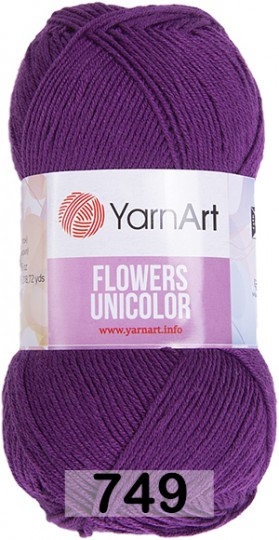 Пряжа YarnArt flowers unicolor 749 т.лиловый