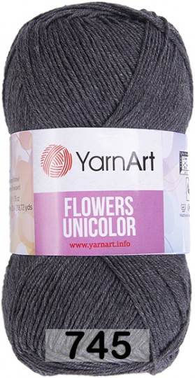 Пряжа YarnArt flowers unicolor 745 т.серый