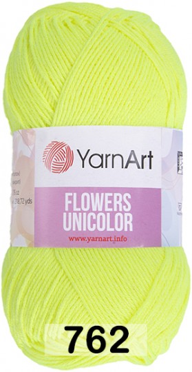 Пряжа YarnArt flowers unicolor 762 салатовый неон
