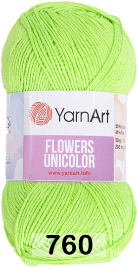 Пряжа YarnArt flowers unicolor 760 салатовый