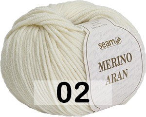 Пряжа Сеам Merino Aran 02 молочный
