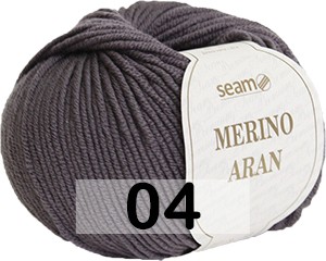 Пряжа Сеам Merino Aran 04 серый с лиловым оттенком