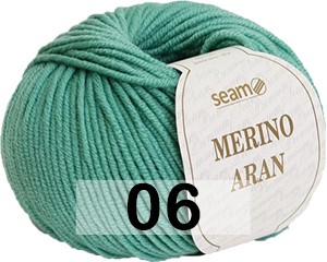 Пряжа Сеам Merino Aran 06 т.мята