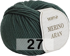 Пряжа Сеам Merino Aran 27 т.зеленый