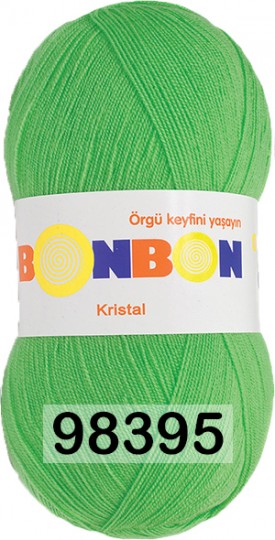 Пряжа Nako Bonbon Kristal 98395 зеленый неон