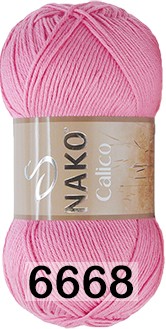 Пряжа Nako Calico 06668 розовый сахар