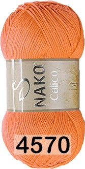 Пряжа Nako Calico 04570 оранжевый