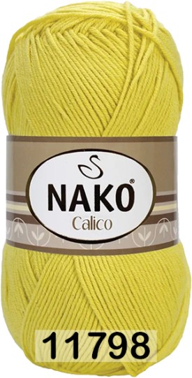 Пряжа Nako Calico 11798 желтый неон