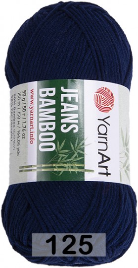 Пряжа YarnArt Jeans Bamboo 125 т.синий
