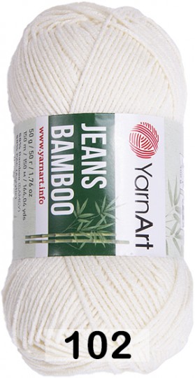 Пряжа YarnArt Jeans Bamboo 102 молочный
