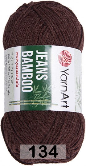 Пряжа YarnArt Jeans Bamboo 134 т.коричневый