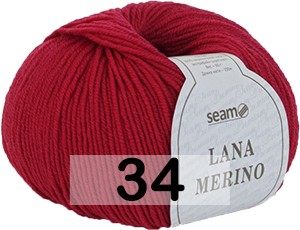 Пряжа Сеам Lana Merino 34 КРАСНЙ