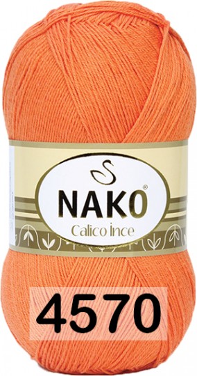 Пряжа Nako Calico Ince 04570 ОРАНЖЕВЫЙ