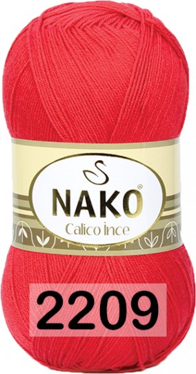 Пряжа Nako Calico Ince 02209 КРАСНЫЙ