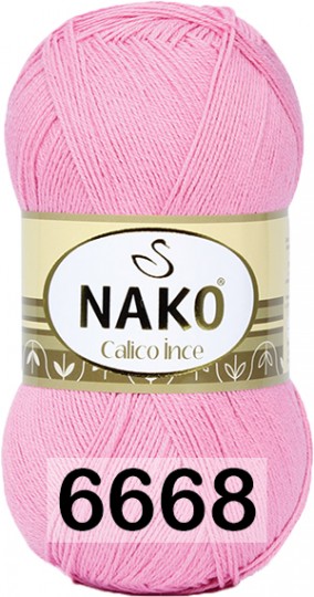 Пряжа Nako Calico Ince 06668 розовый