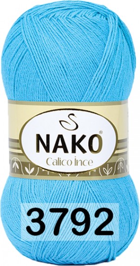 Пряжа Nako Calico Ince 03792 БИРЮЗОВЫЙ