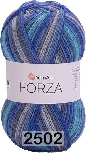 Пряжа YarnArt Forza 2502 синий-серый-голубой