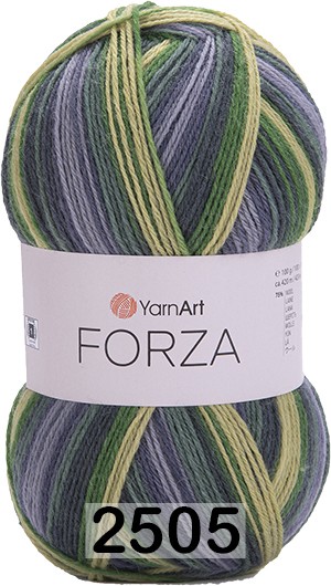 Пряжа YarnArt Forza 2505 серый-т.серый-зеленый