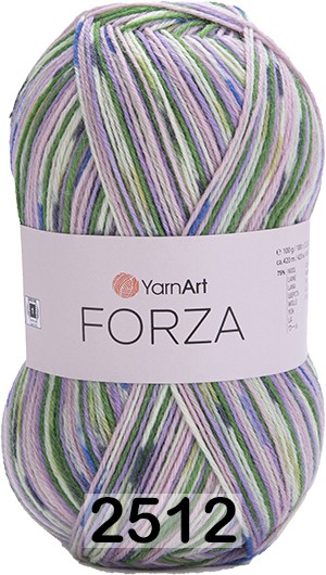 Пряжа YarnArt Forza 2512 неж.зел-св.сирен-роз-син-серый