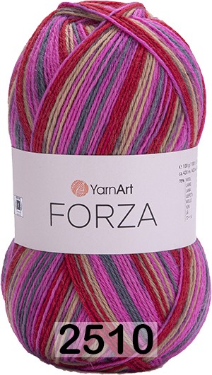 Пряжа YarnArt Forza 2510 красный-фуксия-серый-розовый