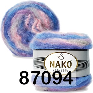 Пряжа Nako Cha Cha 87094 сине-розово серый