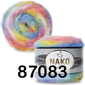 Пряжа Nako Cha Cha 87083 сирен-голуб корал-зел-желт