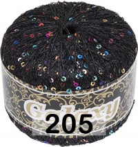 205 ЧЕРНЫЙ С МУЛЬТИЦВЕТНЫМИ ПАЙЕТКАМИ