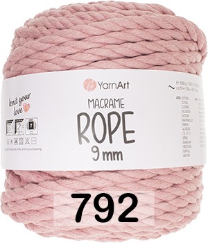 Пряжа YarnArt Macrame Rope 9 мм 792 пюсовый